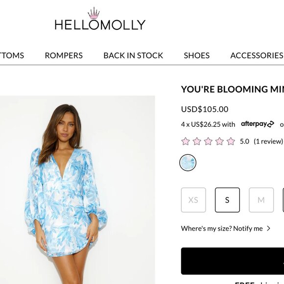 NEW with Tags! Floral Light Blue Gorgeous HelloMolly Dress - Picture 7 of 10
